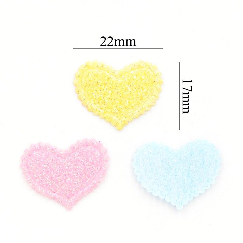 120 stk Multicolor Glitter Hjerteapplikasjoner Stofflapper for håndverksklær Bryllup DIY Scrapbooking tilbehør