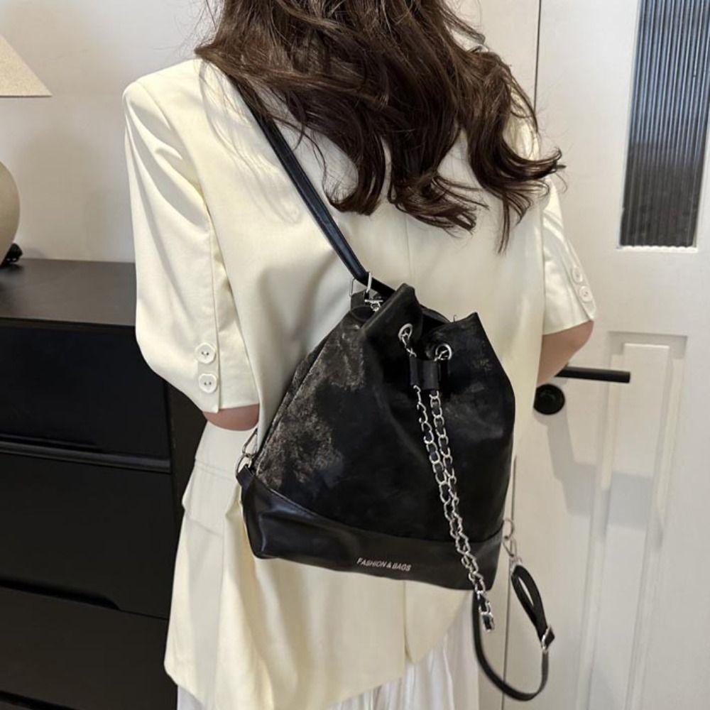 

Корейский модный рюкзак с цепочкой, женская сумка на плечо, повседневные женские рюкзаки из искусственной кожи