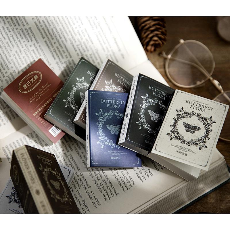 100-Sheet Vintage Miniature Material Mini-Book Set, Retro-Themed Craft Pages, for Journal Collage & Handmade Creation