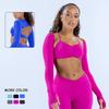 DFyne Seamless Yoga Wear: 4-Piece Set with Cross-Waist Shorts, Shawl, and Bra