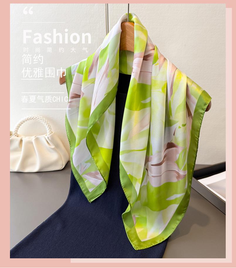 Fashion single item high-end printing silk scarf imitation silk square scarf shawl versatile neck small square scarf headscarf scarf women