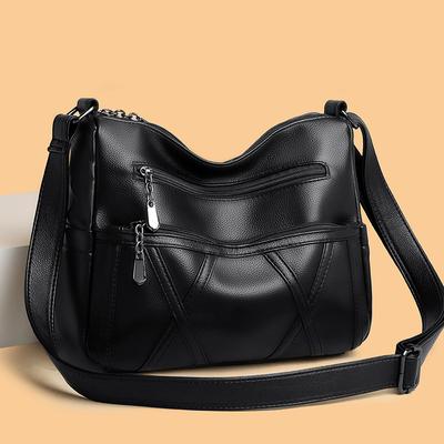 Multi-pocket Shoulder Bag, Retro Style Women's Bag, Lightweight Mom Bag, Elegant Crossbody Bag, Casual Women's Bag