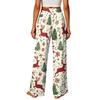 Women's Elastic Waist Casual Straight Leg Pants with Pockets for Everyday Wear