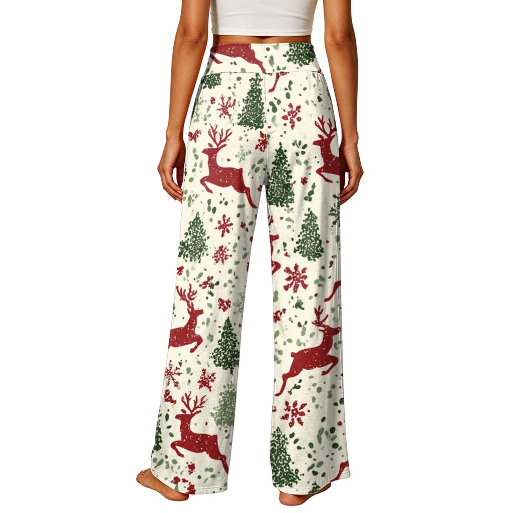 Women's Elastic Waist Casual Straight Leg Pants with Pockets for Everyday Wear