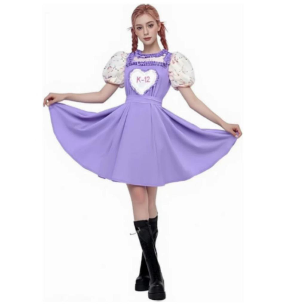 Movie K-12 Cosplay Costume Full Sets Pink Purple Dress Uniform Suits for Women Outfit Halloween Carnival Party Clothes Roleplay