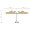 Double Cantilever Sun Umbrella with Steel Pole 600 X 300 Cm Taupe