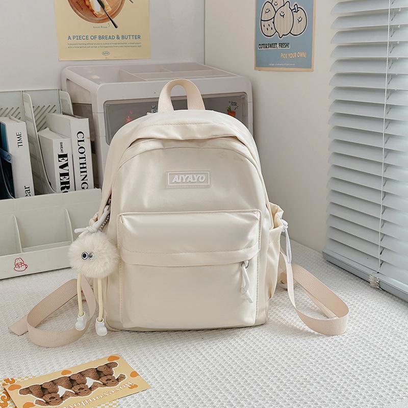 Small Fresh and Lovely Solid Color Students Study Spring Outing Small Schoolbag Simple Backpack
