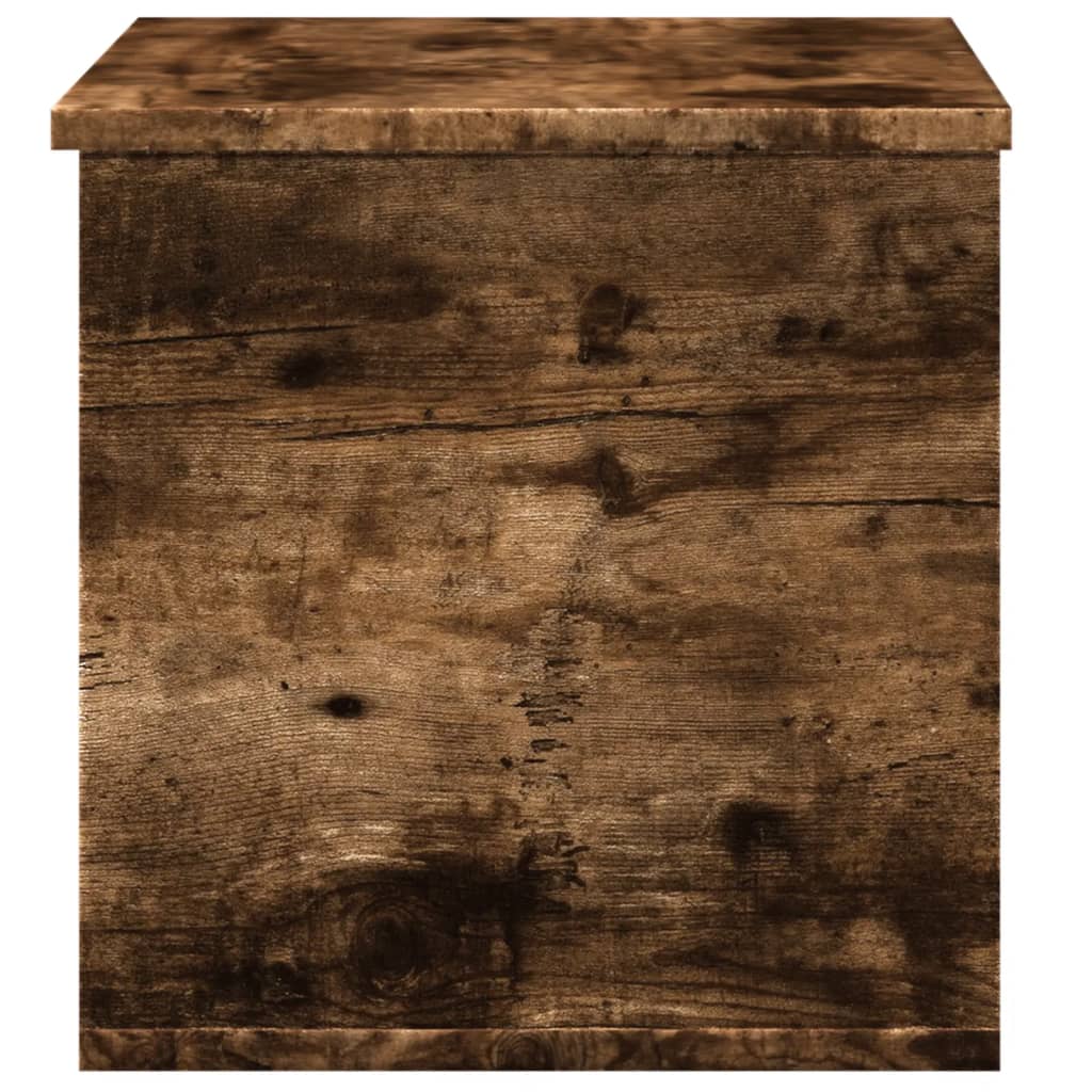 Chest in Smoked Oak Finish 60 x 35 x 35 cm Wood Based Material
