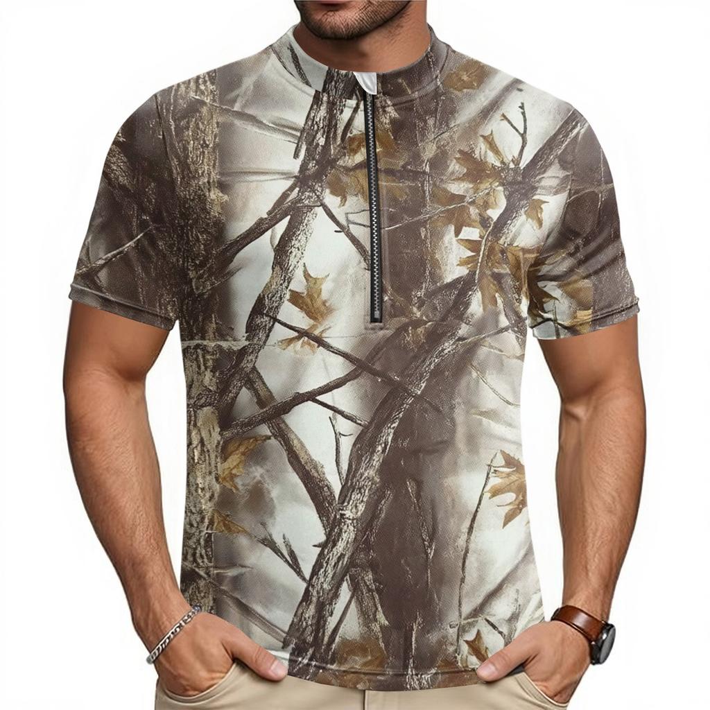 Men's Breathable Quick Dry Cycling Jersey Short Sleeve Half Zip Athletic Shirt Lightweight Performance Top for Outdoor Sports