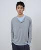 MICHIKO LONDON SPORTS Soft Jersey Henley Neck Long Sleeve