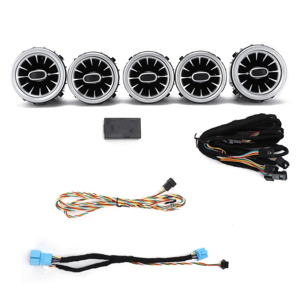 5pcs 64 Color Front LED Turbine Air Vent Ambient Light Kit Replacement for Benz C GLC?Class W205