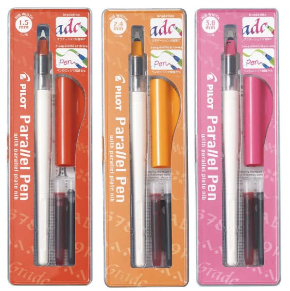 parallel Water-based pens, 1.5/2.4/3.0mm, P-FPN-120R-15/24/30, 3-pack