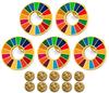 Official Latest System SDG Gold SDG Badge Perfect for Hats and Cute [UN Specification/Invoice Compatible] Badge, 25mm, Cloisonné, Pin, Bags, (5