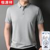 Men's Solid Color Long-Staple Cotton Silk Blend Polo Shirt