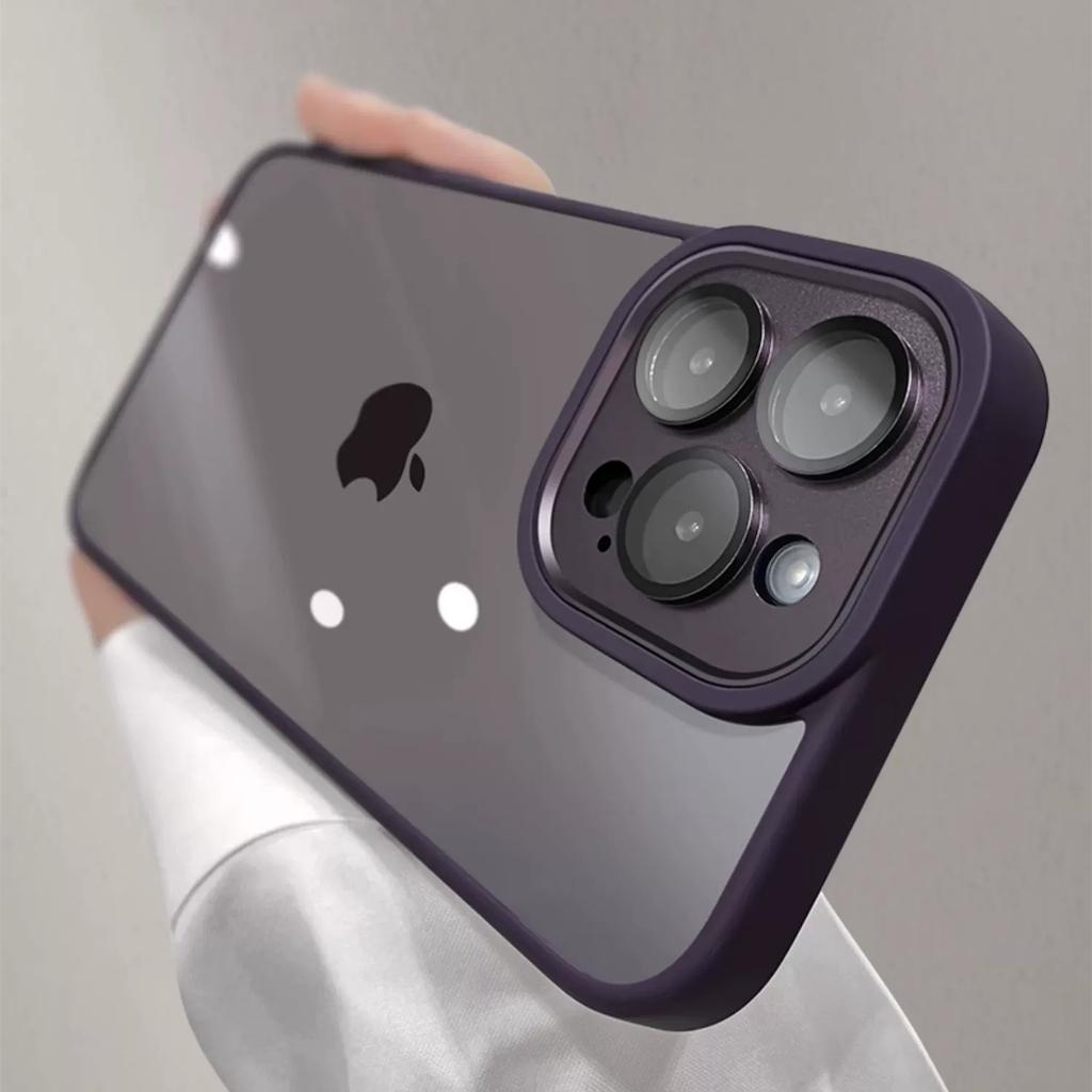 Luxuriöse Metall-Kameraschutzhülle für iPhone 15 14 Plus 13 12 11 Pro Max Transparent Stoßfest Armor Weiche Stoßstange Hartschale