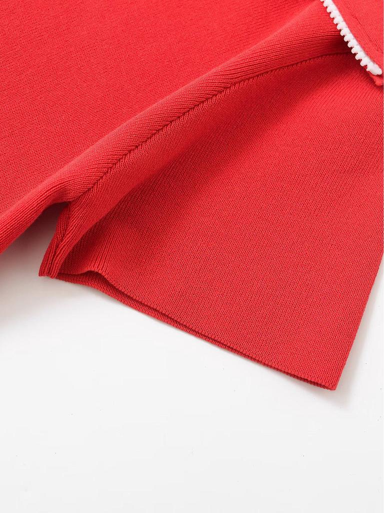 2025 Spring Women's European & American Style Fashion Flat Knit Short Dress 9598080