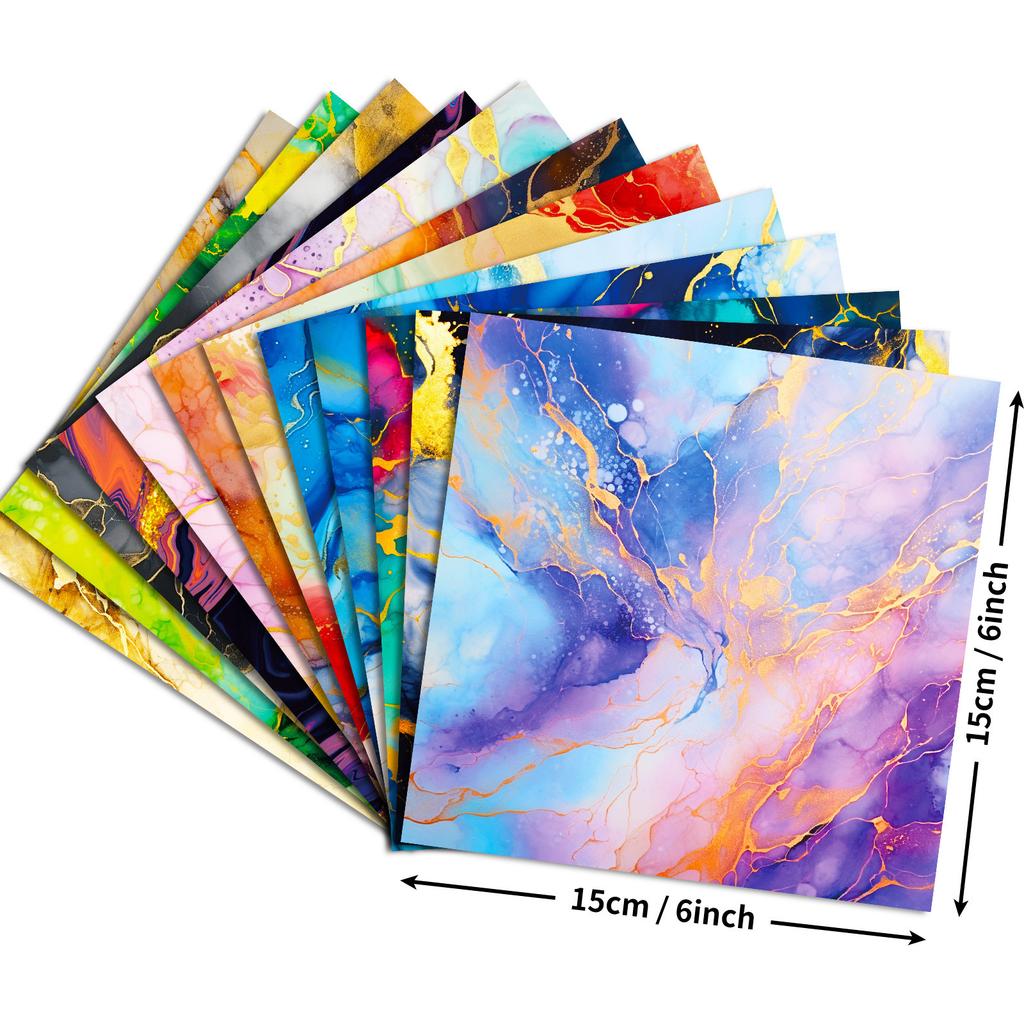 12 Sheets/Bag Marble Gilt Background Paper Personalized Diy Decorative Material Paper Handbook