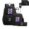 Backpack Usb Charging, Shoulder Bag, Pencil Case, Primary And Secondary School Student Leisure Schoolbag Three-Piece Set
