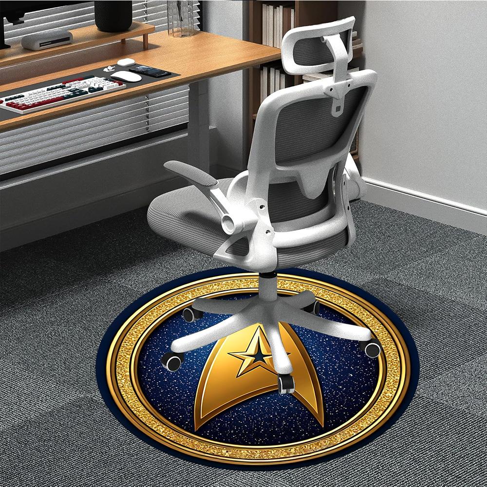 

1pcStar Trek Office Round Area Rug, Indoor Mat Suitable For Office, Under Office Chairs Bedroom Living Room Home Decor, Room Deco 80cm