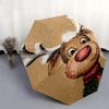1pc Christmas Reindeer with Snowy Antlers, Festive Gift Idea for Fans, Travelers, Everyday Use, Auto Open Close Umbrella with Foldable Design & 8-Iron