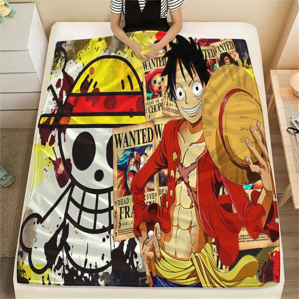 1pz Una Pezzo Monkey D Luffy Coperta in Flanella Fantasia Adatta a Tutte le Stagioni per Arredamento Casa Calore e Comfort Regali Regalo Festivo