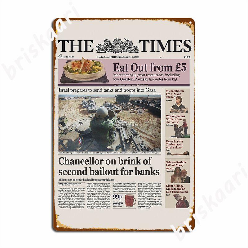 

Биткоин Генезис Блок Газета Металлическая Табличка Постер Кино Гостиная Настенное Украшение Гараж Украшение Жестяная Табличка Постер 20x30cm