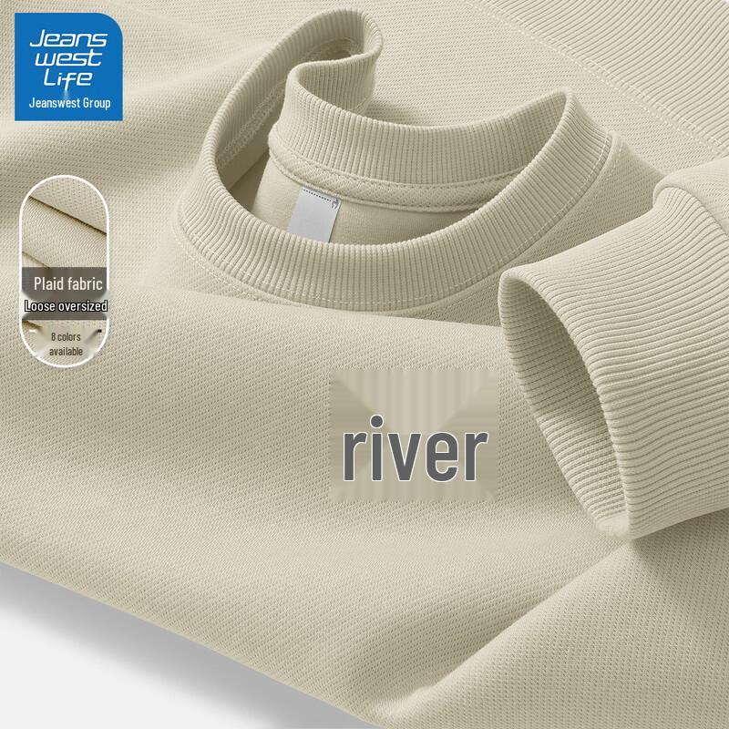 JEANSWEST LIFE Men s Round Neck Pullover Sweatshirt M