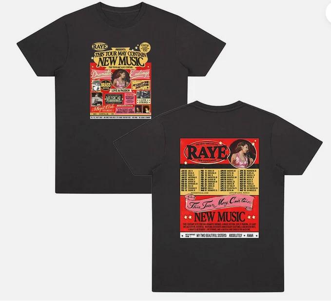 RAYE Tour 2026 New Music Concert Tour TShirt S
