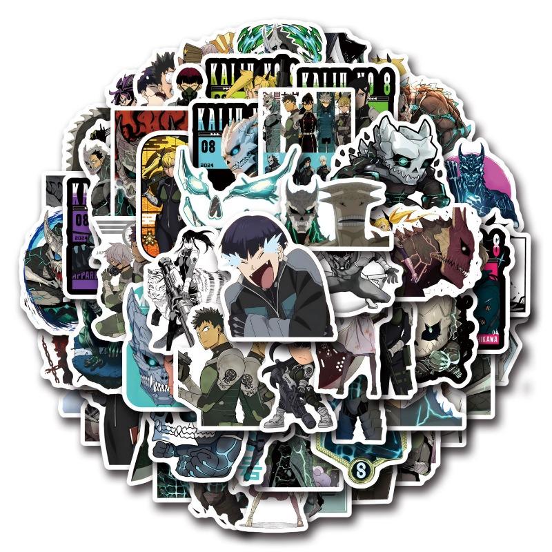 57pcs Animation Kaiju No. 8 Graffiti Stickers Decals Suitcase Laptop Computer Guitar Decoration DIY Kids Classics Toy