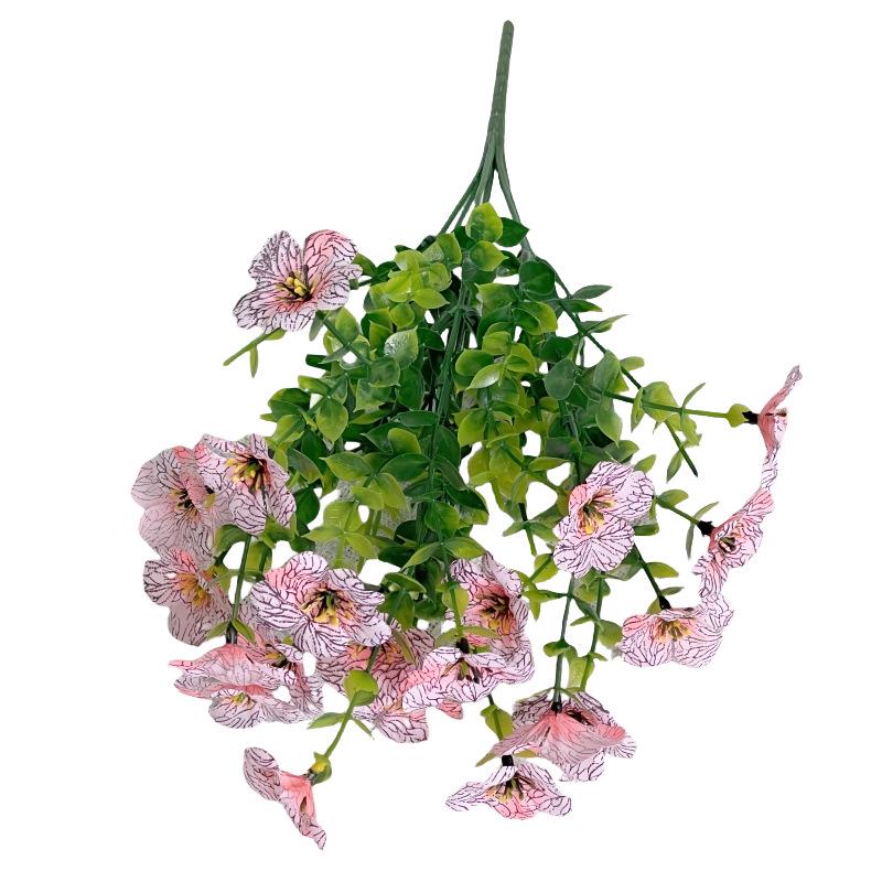 7-Fork Eucalyptus Violet Artificial Silk Flowers for Tabletop & Courtyard Decoration