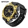 Sanda Men's Multifunctional Sports Watch - Dual Display, Luminous, Waterproof for Teens & Students