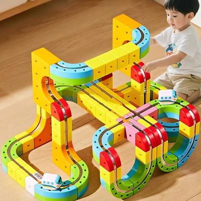 Montessori New Toy Latest Educational Toys Assembly Magic Track Train Set Children'S Toys Non-Remote Control Rail Car Gift Box