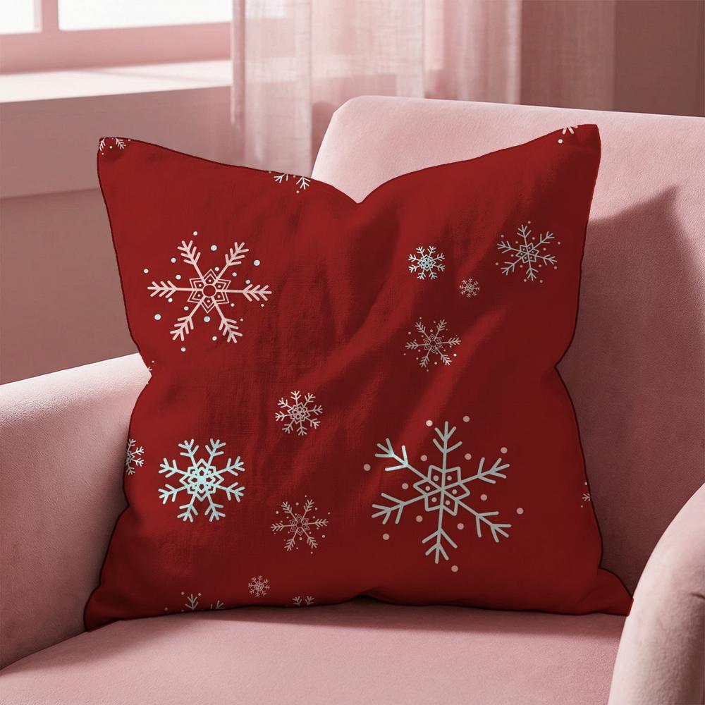 Christmas Red Bell Socks Santa Cushion Cover Multi-Scene Pillow Cover for Home & Car - Reversible, Soft & Durable for Daily Use