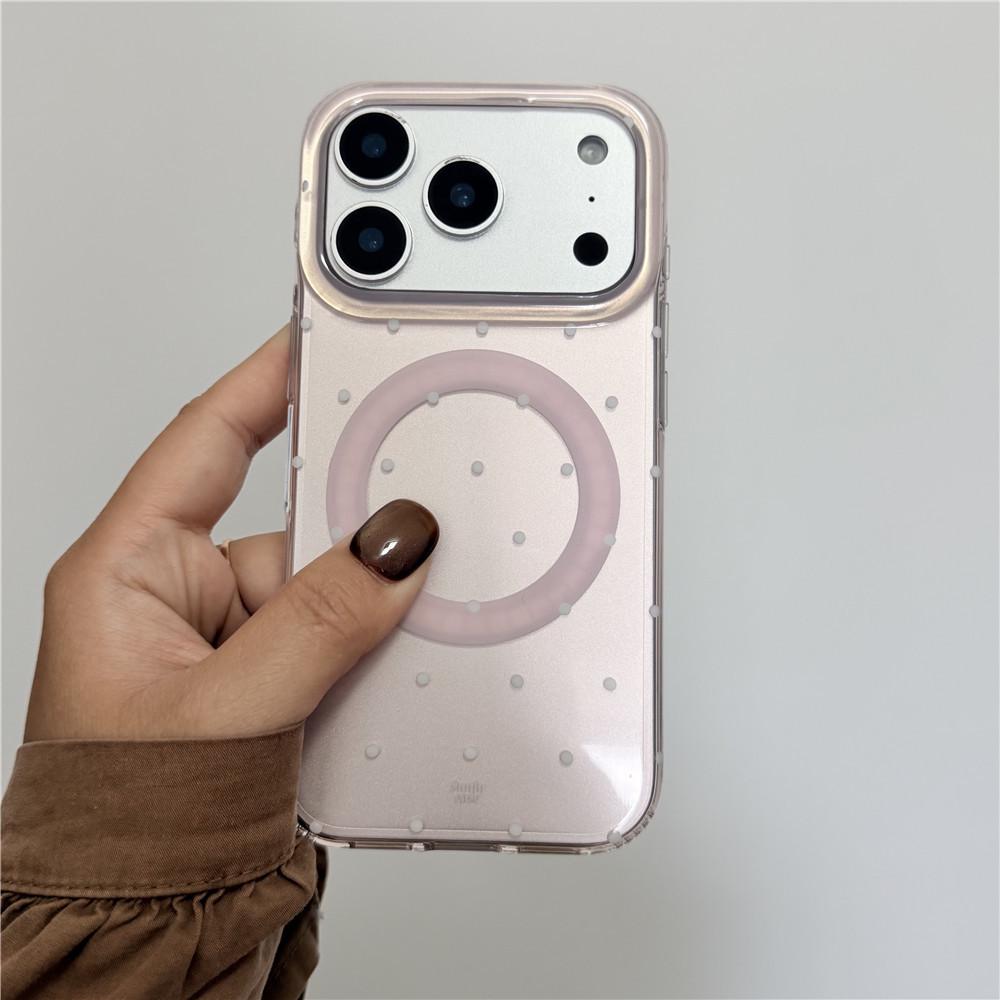 Korean INS Style Polka Dot Phone Case for iPhone 17 Pro Max, Magnetic Apple 15, Fresh 14PM/13