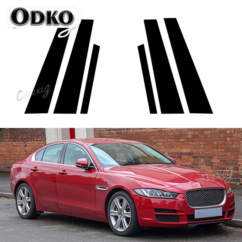 Possbay Car Pillar Posts Door Window Trim Cover Kits  for Jaguar XF X260 XE X760 2015 2016- BC Column Sticker