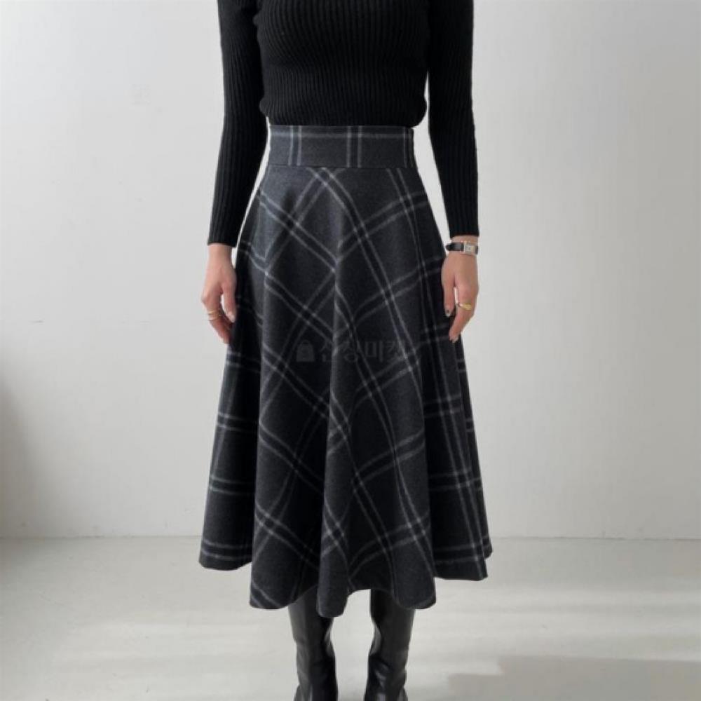 New ArrivalS Open Run Women S Check Flare Long Skirt