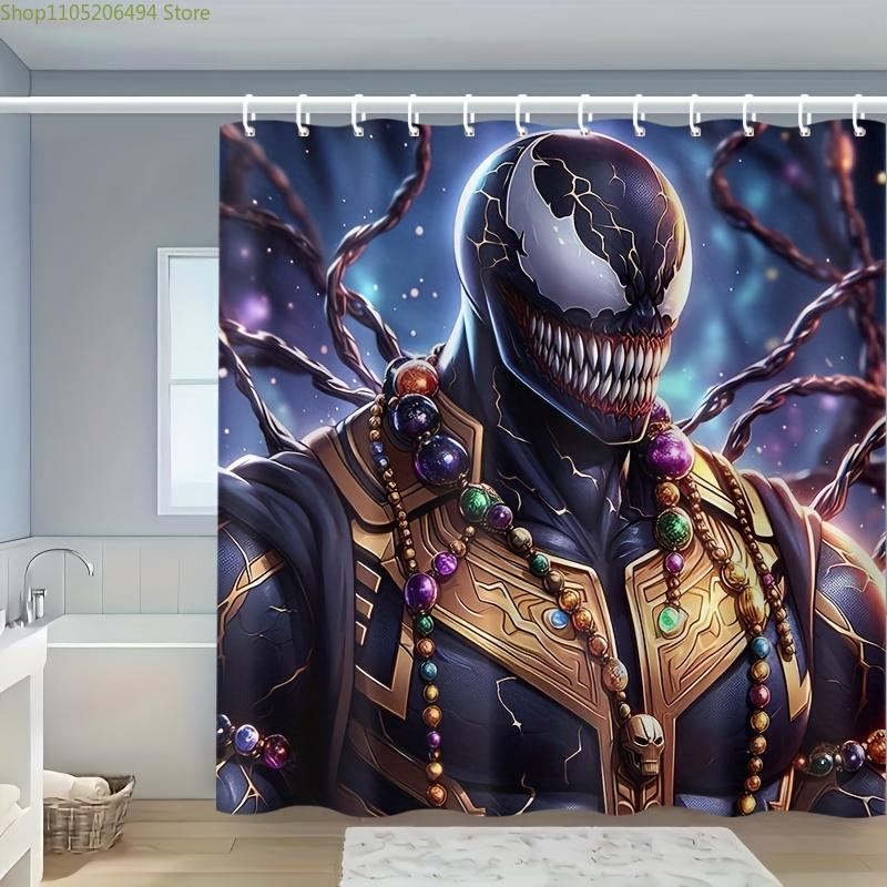 [Authorized]1pc Marvel Venom Bathroom Blockout Shower Curtain Decor, Great Housewarming Gift, Modern Home Decor, Bathroom Show