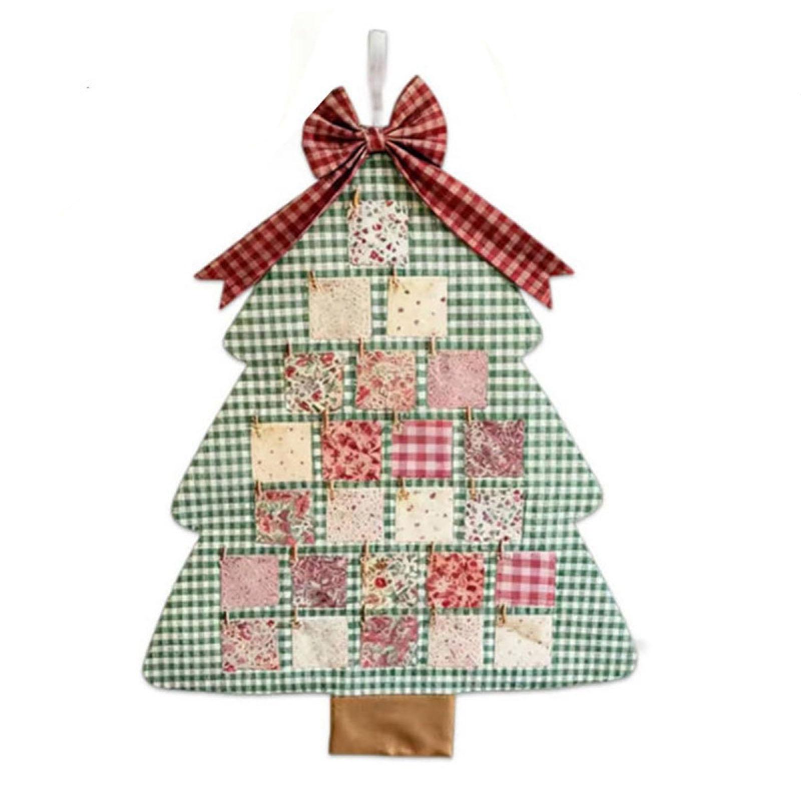 

Багаторазовий тканинний адвент-календар з кишенями, підвісний календар зворотного відліку, різдвяна настінна прикраса One Size