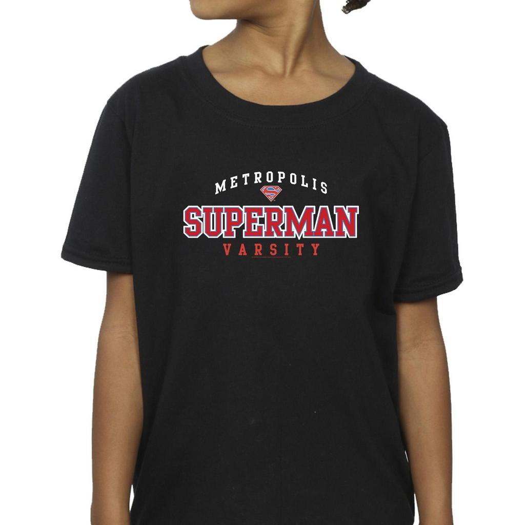 DC Comics Girls Superman Metropolis Varsity Cotton T-Shirt