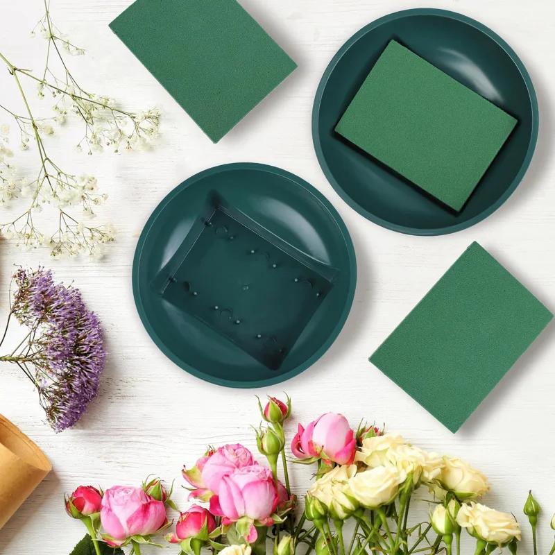 8Pcs Floral Foam Round Bowl Kit for DIY Flower Arrangement Party Holiday Table Centerpiece Wedding Decor