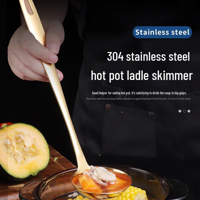Zhi Shi Edelstahl Suppenkelle mit langem Griff Set