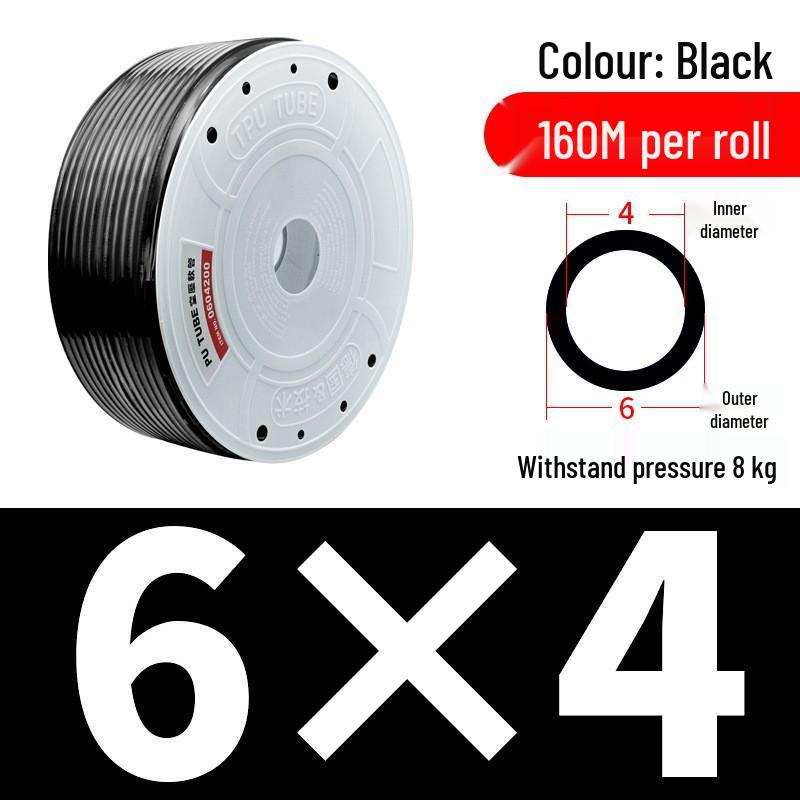 Pressure-Resistant Explosion-Proof PU Air Hose - Flexible, High-Pressure Air Pump Compressor Hose, Transparent Pneumatic, 6MM/12MM.