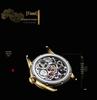Swiss 18k Gold Tourbillon Men's Automatic Skeleton Watch with Leather Strap