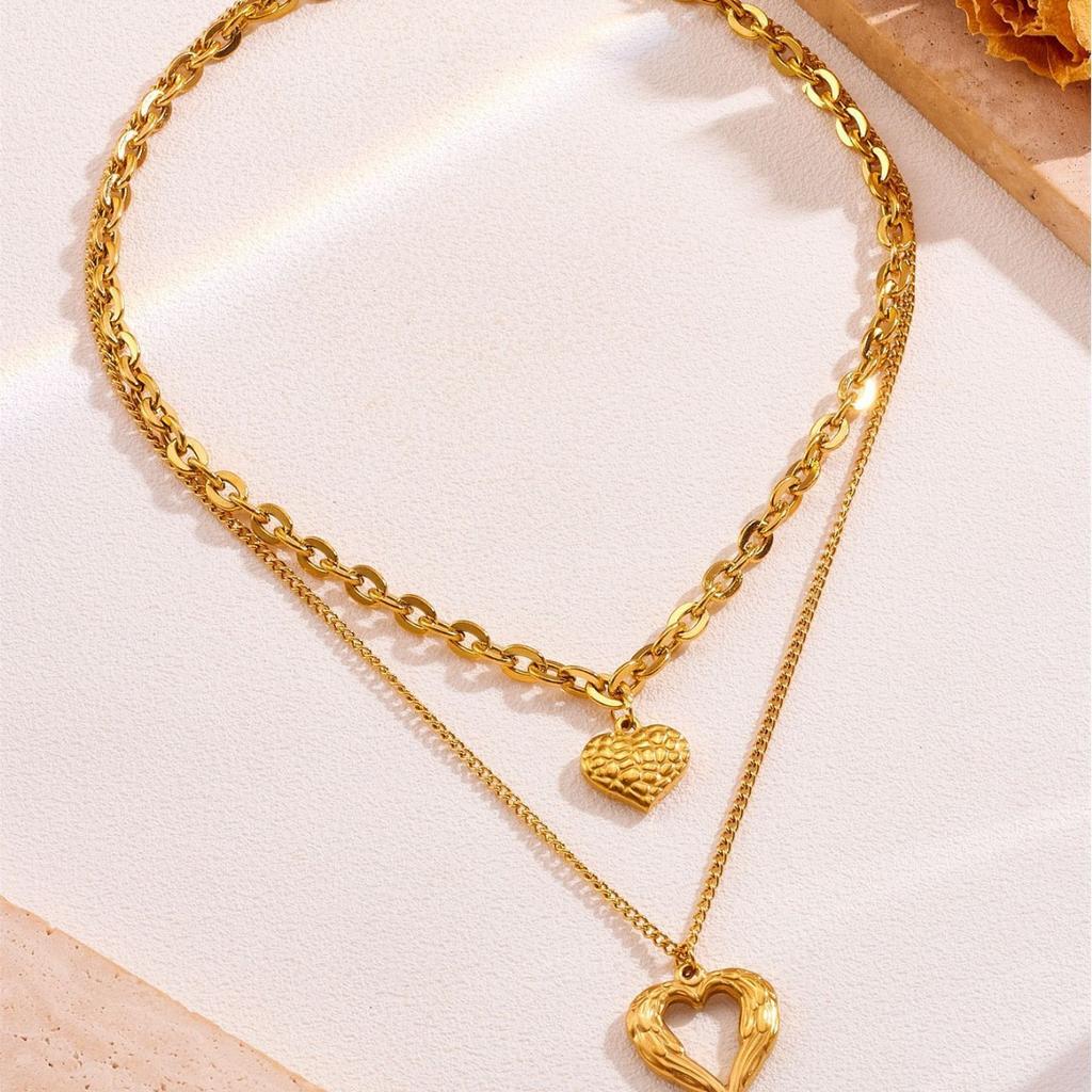 Fashion Gold Plated Stainless Steel Necklace Jewelry for Women with Pendant
