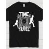 Time Travel Geek Black T-Shirt Casual Crew Neck, Slight Stretch Fabric, Regular Fit, Geometric-Pattern, Perfect For Men, All-Season