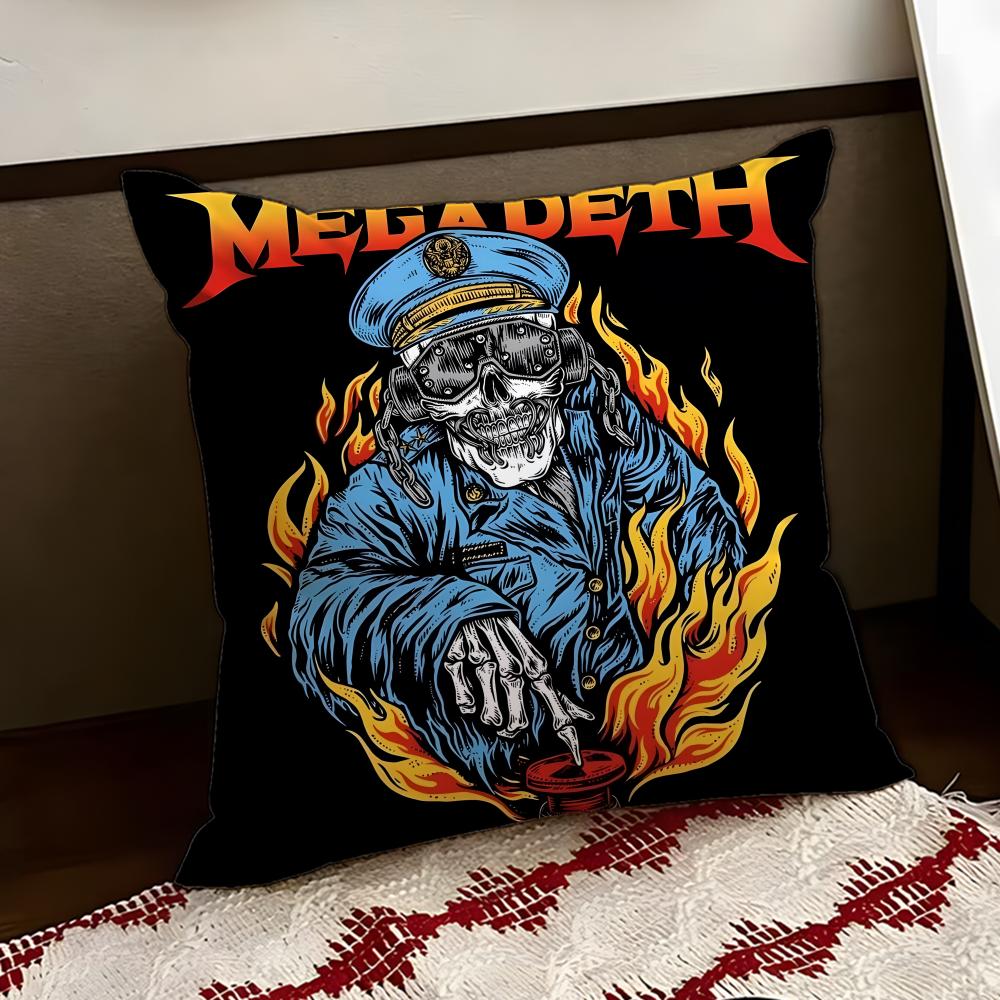 Band MMegadeths Cushion Cover Reversible Soft Durable Pillow Cover Home Car MultiScene Use for Daily Comfort