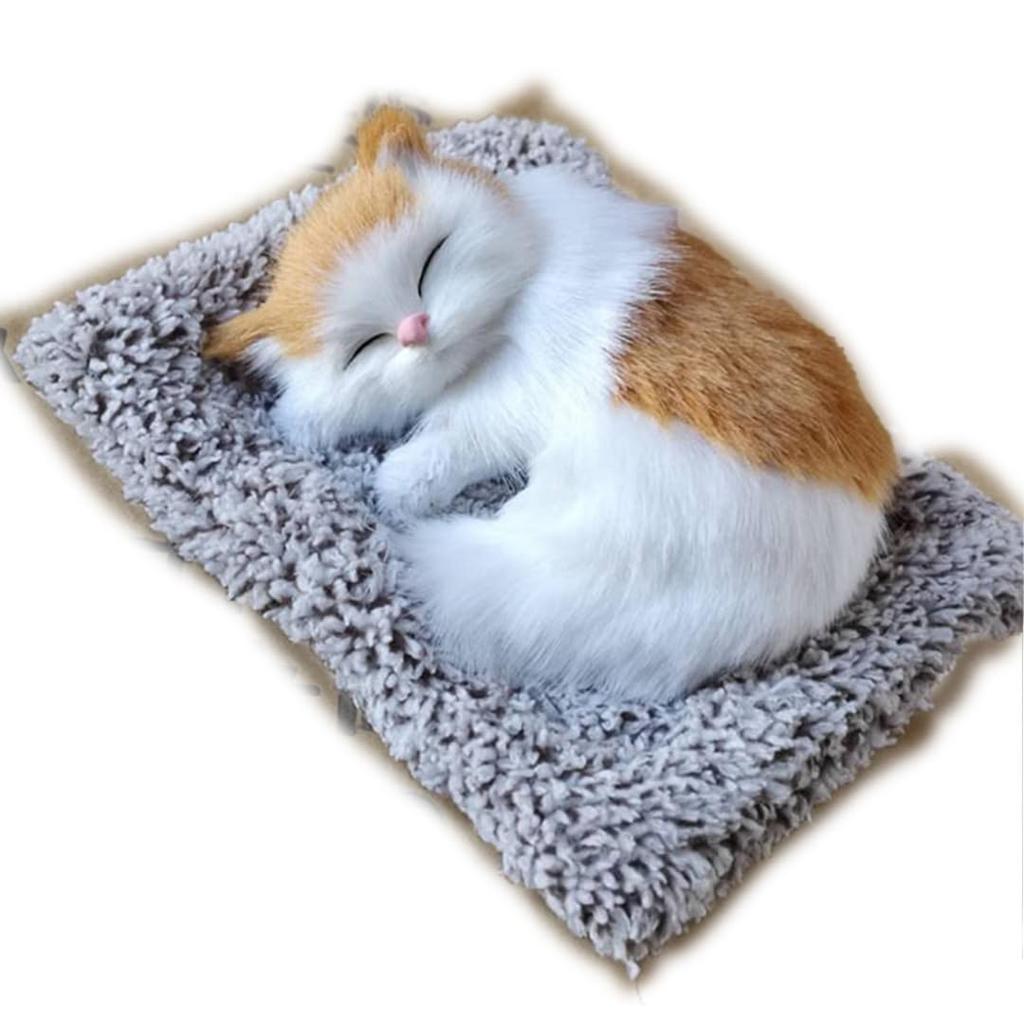 TOMMYFIELD Cat Figurine Interior Cute Activated Carbon Product Cat Plush Toy Realistic Activated Carbon (Yellow) [Product]