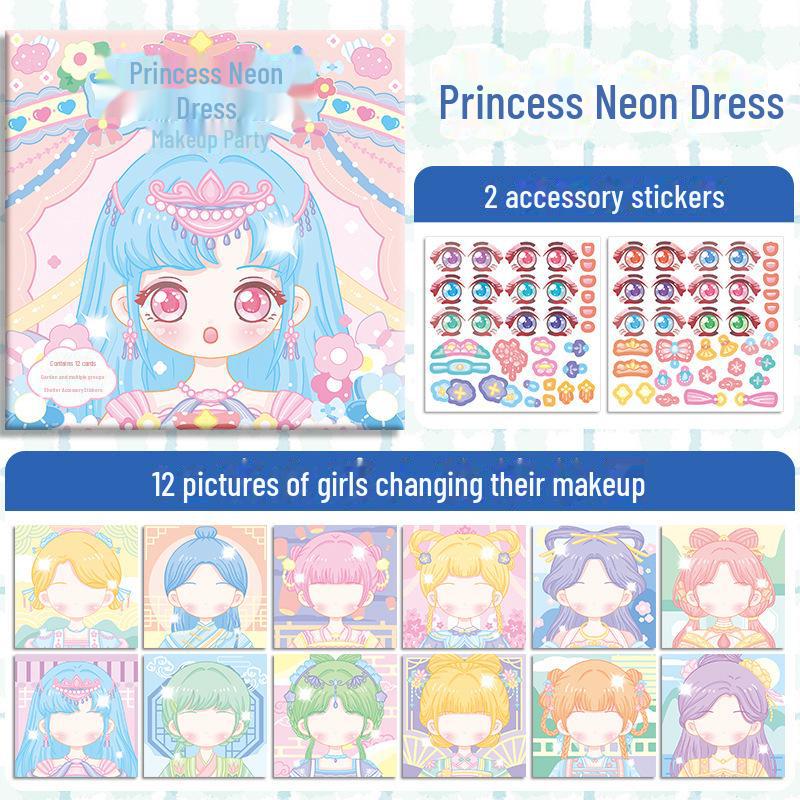 

Книга наклеек «Одевалки принцесс» для детей: Макияж своими руками и веселые мультфильмы