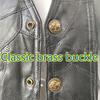 Binding Vest Leather Vest Men's Motorcycle Shoulder Four Season Cycling Clip Classic Embroidered Badge 11 Pieces of Elastic Bands Are Tied.