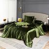 High Quality Bedding Set Skin Friendly Satin Quilt Cover Single Double Full Queen Solid Color Duvet Cover